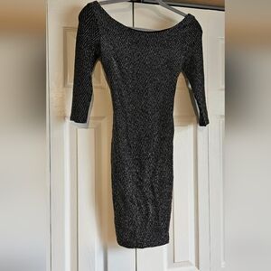 Elegant Black and White Shimmer Dress